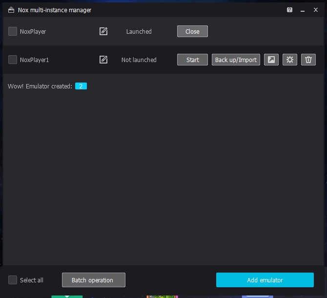create nox multi instance manager shortcut