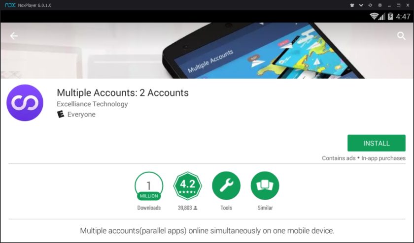 Multiple Accounts: 2 Accounts app
