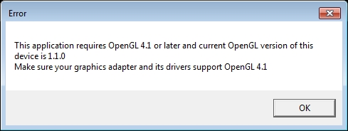 opengl 4.1 (4.5 is used if available)